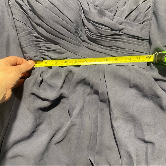 Azazie Purple Strapless Arabella With Front Slit Chiffon Bridesmaid Dress 0/2 - Picture 15 of 16